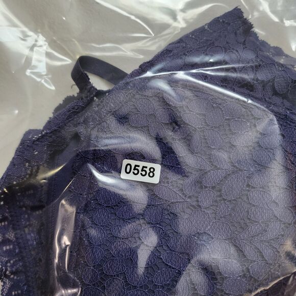 Daytrip Bralette Small Blue Lace Wireless Adjustable Pullover Criss-cross Back - Picture 12 of 12